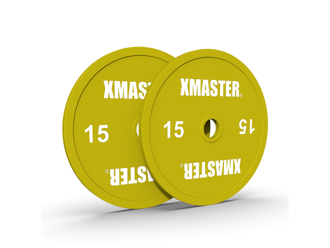Par Discos Calibrados Powerlifting 15kg Amarillo | XMASTER 1