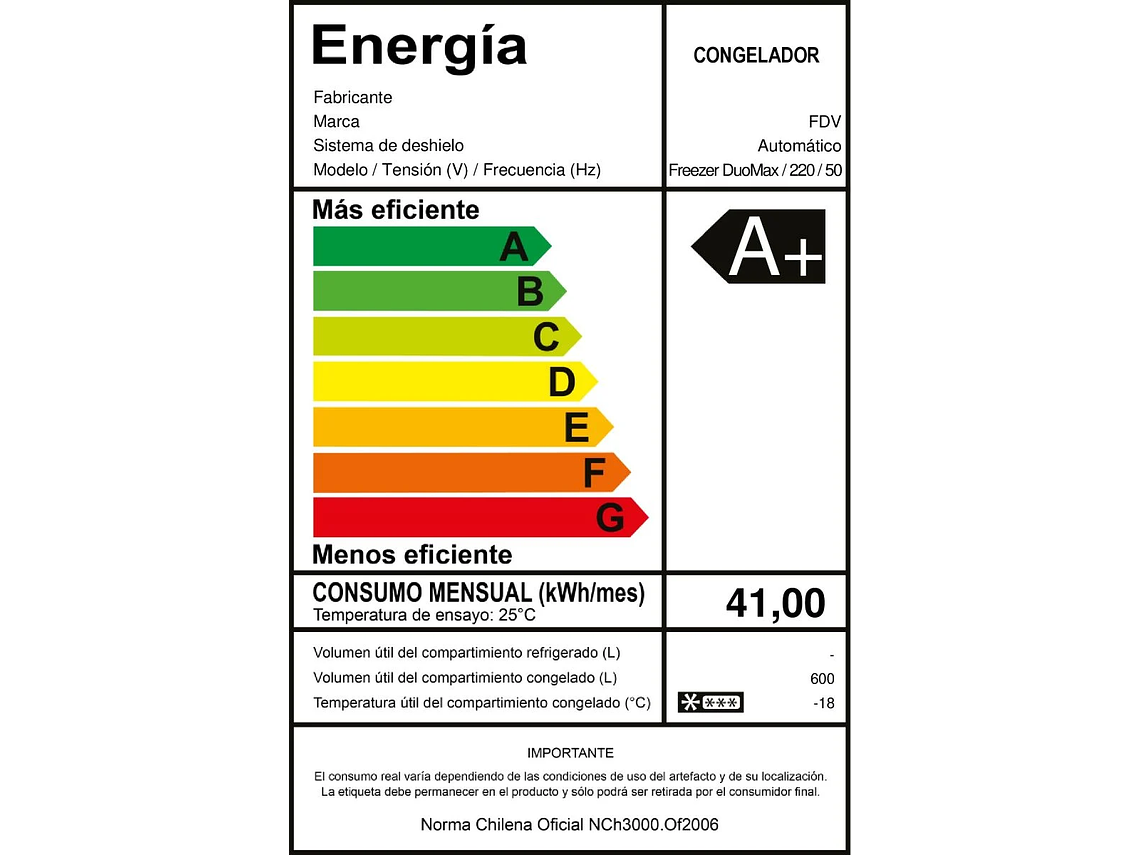 REFRIGERADOR O FREEZER DUOMAX 603 LTS FDV 7