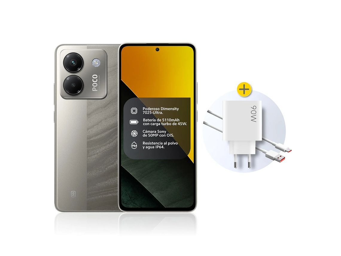 CELULAR POCO M7 PRO 5G SILVER 256GB ROM 8 GB RAM 1