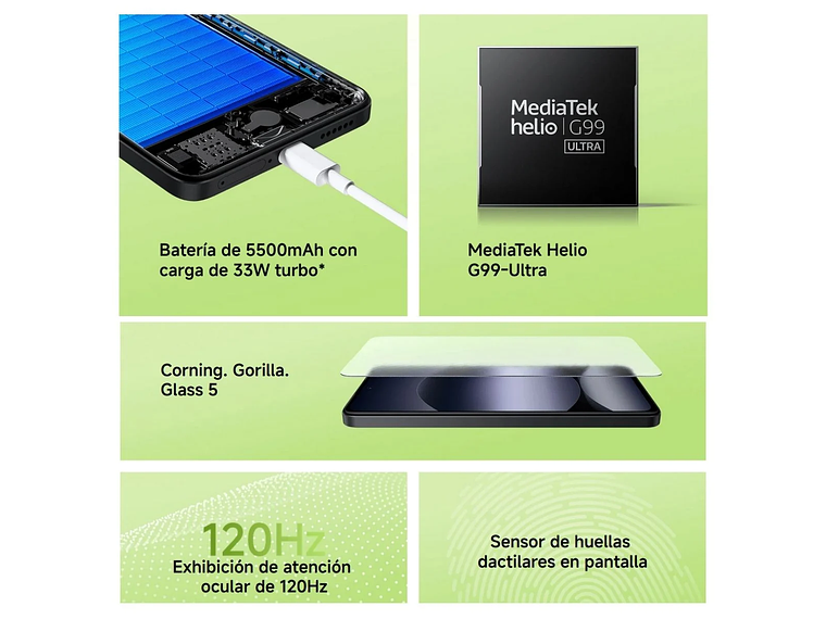 XIAOMI REDMI NOTE 14 4G 6GB + 128GB VERDE LIMA 6