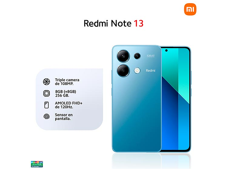 CELULAR XIAOMI REDMI NOTE 13 256 GB 8 GB RAM 16MP 6.6