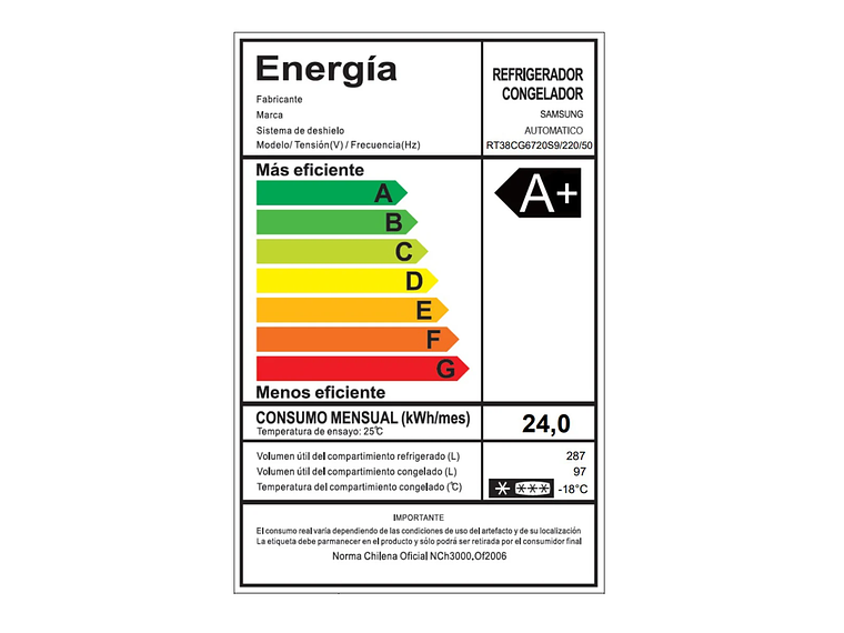SAMSUNG REFRIGERADOR 384 L TOP FREEZER 8