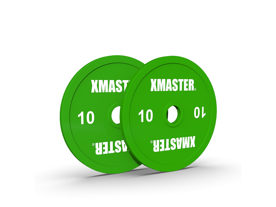 Par Discos Calibrados Powerlifting 10kg Verde | XMASTER 1