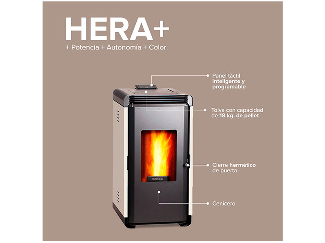 CALEFACTOR A PELLET BOSCA HERA CREMA 4