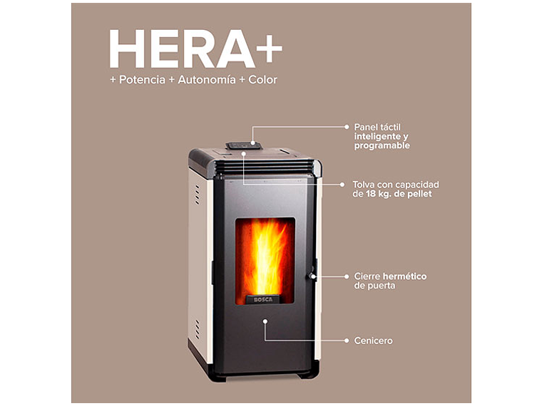 CALEFACTOR A PELLET BOSCA HERA CREMA 4