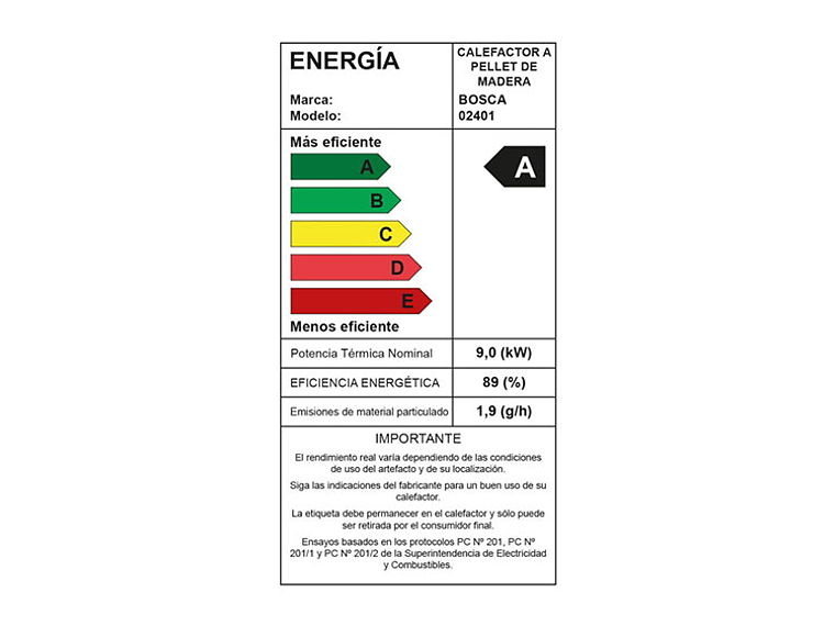  CALEFACTOR A PELLET BOSCA HERA 7