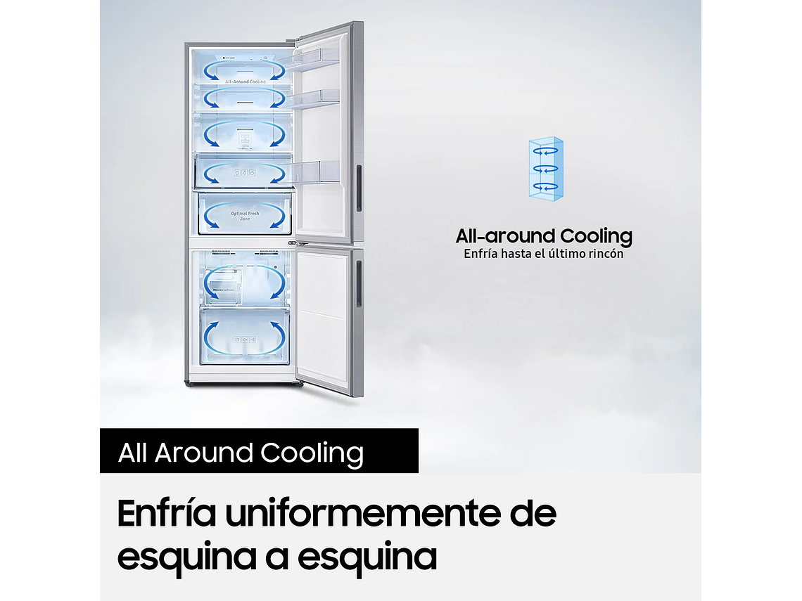 REFRIGERADOR BOTTOM MOUNT FREEZER 321L SPACE MAX 6