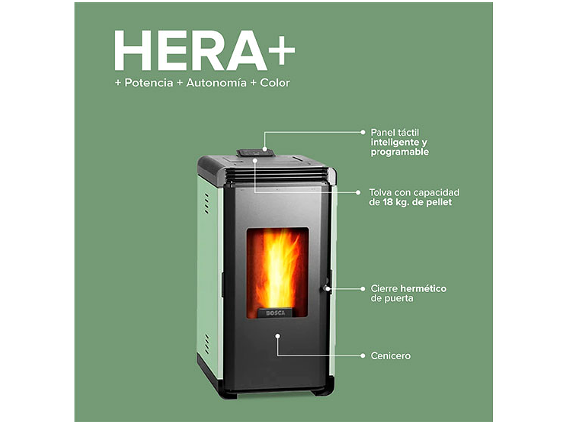 CALEFACTOR A PELLET BOSCA HERA VERDE 8