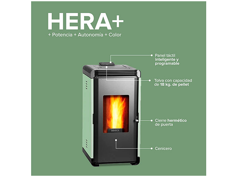 CALEFACTOR A PELLET BOSCA HERA VERDE 8