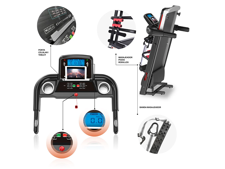 TROTADORA CON MASAJEADOR TREADMILL T800MN 2