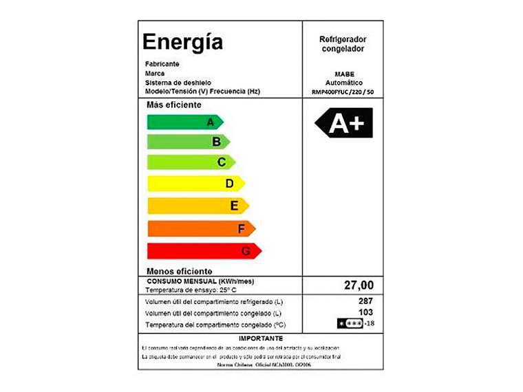 REFRIGERADOR MABE TOP MOUNT FREEZER NO FROST 400 L RMP400FYUC BLACK STEEL 9