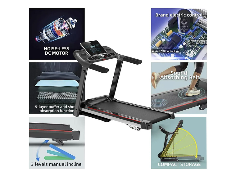 TROTADORA ELÉCTRICA YEP 1024 12.8 KM/H SPORT 3 NIVELES INCLINACIÓN 5