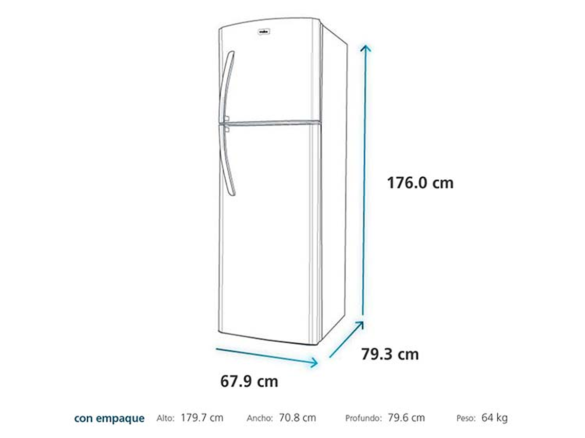 REFRIGERADOR MABE TOP FREEZER 400 L NF NEGRO 13