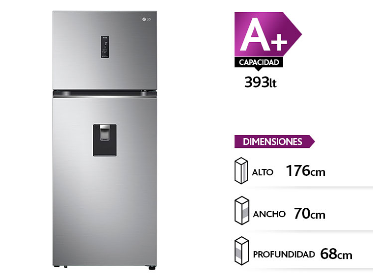 REFRIGERADOR LG TOP FREEZER NO FROST 393 L LINEAR COOLING VT40SPP 1