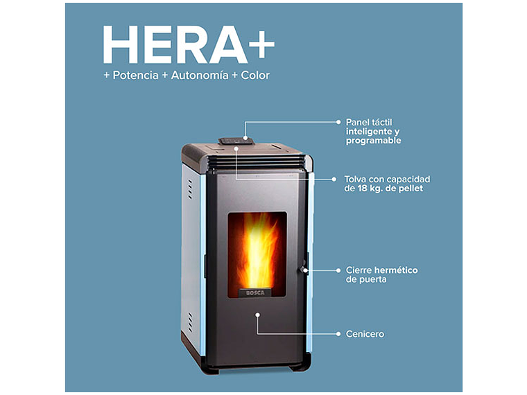 CALEFACTOR A PELLET BOSCA HERA AZUL 7