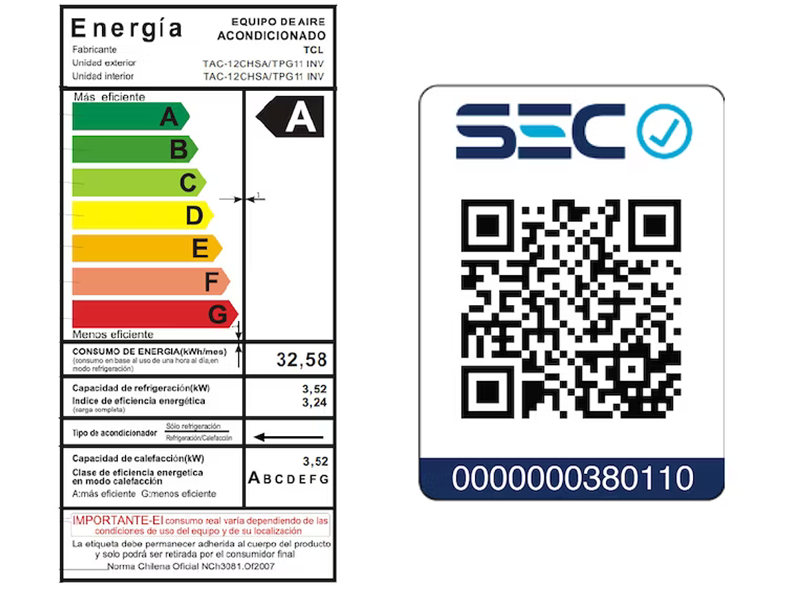 AIRE ACONDICIONADO INVERTER SMART TCL 18000 BTU FRIO/CALOR 1