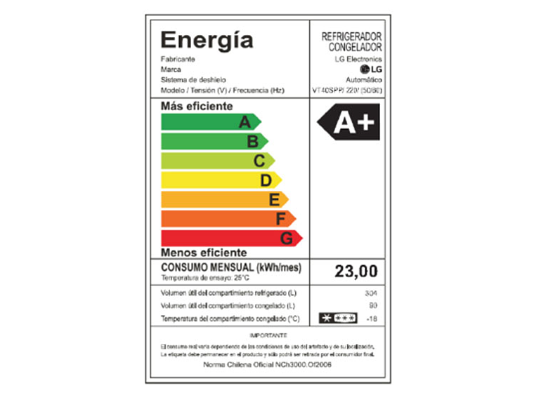 REFRIGERADOR LG TOP FREEZER NO FROST 393 L LINEAR COOLING VT40SPP 12