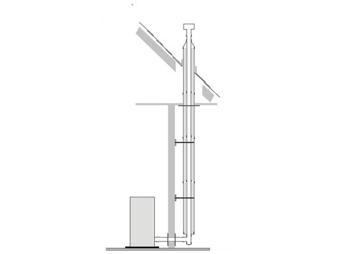 KIT INSTALACIÓN ESTUFA PELLET MURO 80MMX4MT BOSCA 2