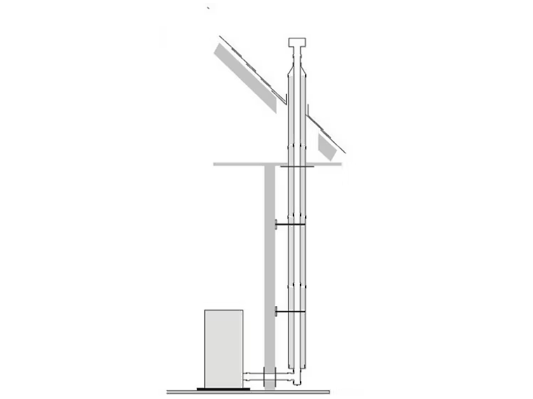KIT INSTALACIÓN ESTUFA PELLET MURO 80MMX4MT BOSCA 2