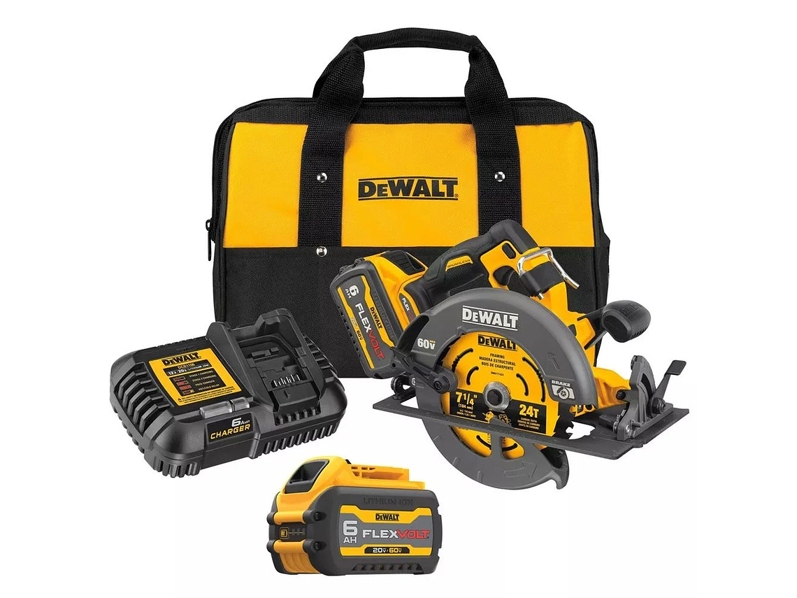 KIT SIERRA CIRCULAR DEWALT INAL. 71/4' 60V + 2 BAT 6A+CARG. 4