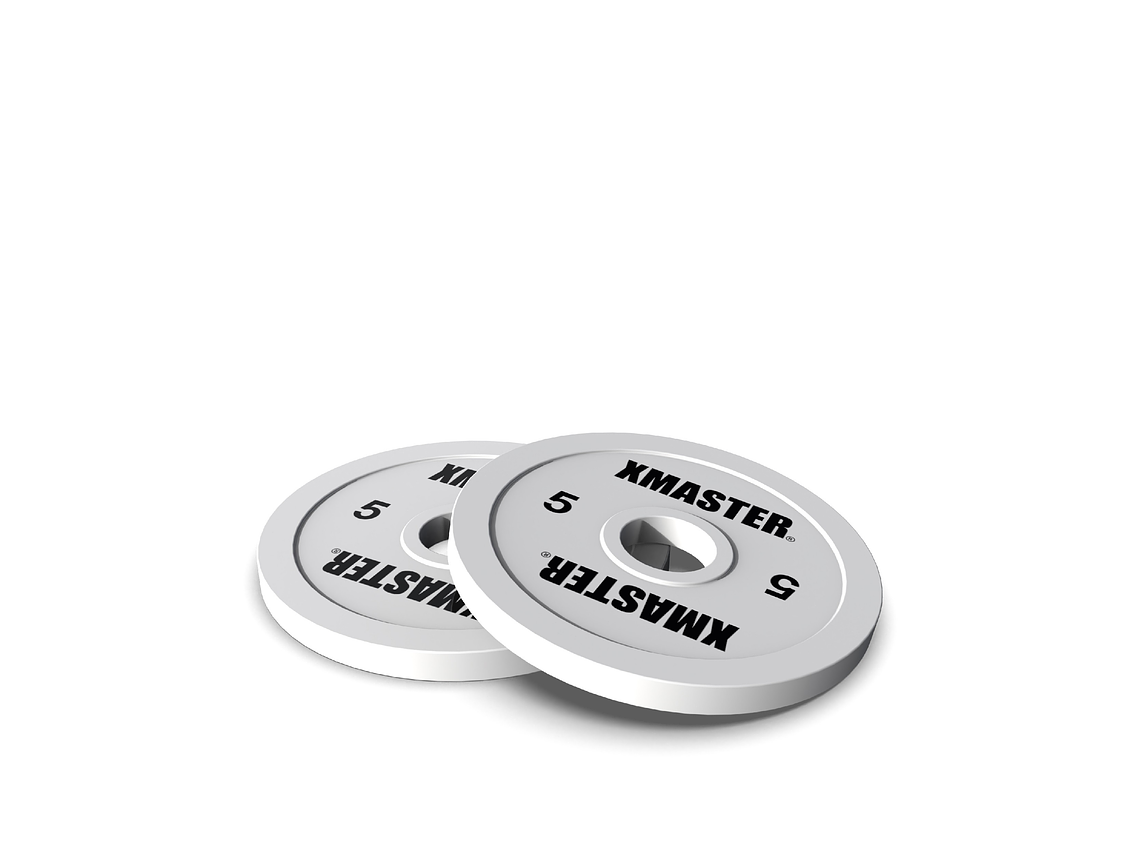 Par Discos Calibrados Powerlifting 5kg Blanco | XMASTER 3