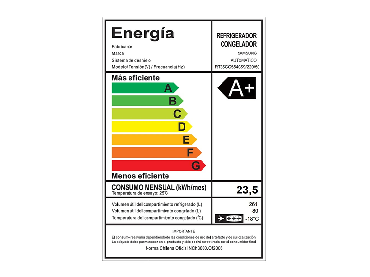 REFRIGERADOR TOP MOUNT FREEZER 341L SPACE MAX 9