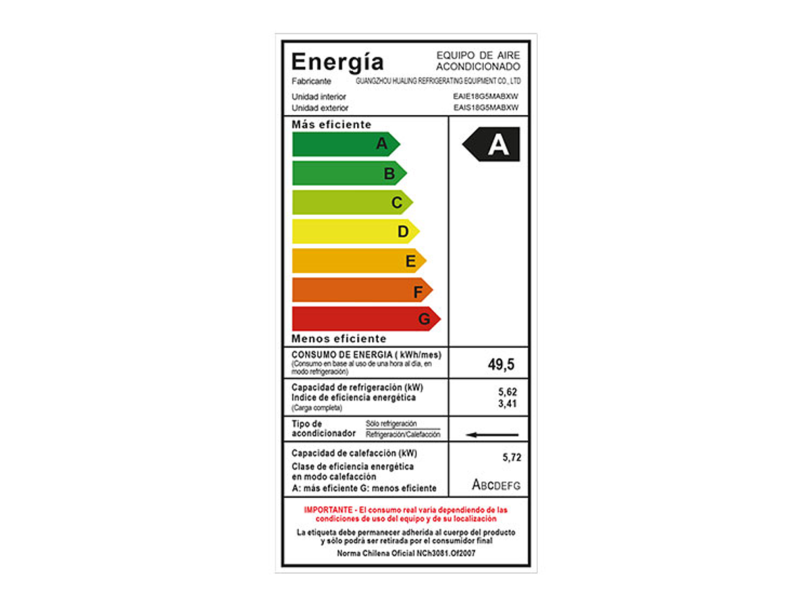 AIRE ACONDICIONADO ELECTROLUX SPLIT 18000 BTU INVERTER EAIX12 9