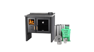 PACK COCINA A LEÑA BOSCA HESTIA 90 CHARCOAL + KIT BASE BOSCA