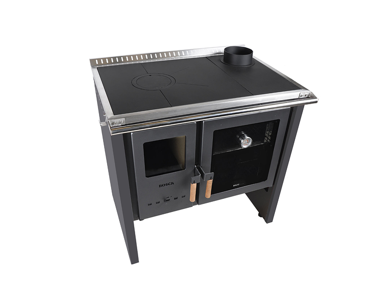 PACK COCINA A LEÑA BOSCA HESTIA 90 CHARCOAL + KIT BASE BOSCA 5