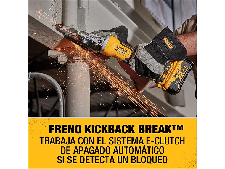 ESMERIL ANGULAR DEWALT 4-1/2 20 V + 1 BAT 5 AH DCG413P1 9