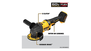 ESMERIL ANGULAR 4 1/2 60V DEWALT DCG418B SIN BATERIAS