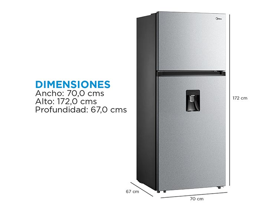 REFRIGERADOR MIDEA TOP FREEZER NO FROST 407 L TMF MDRT580MTE50 3