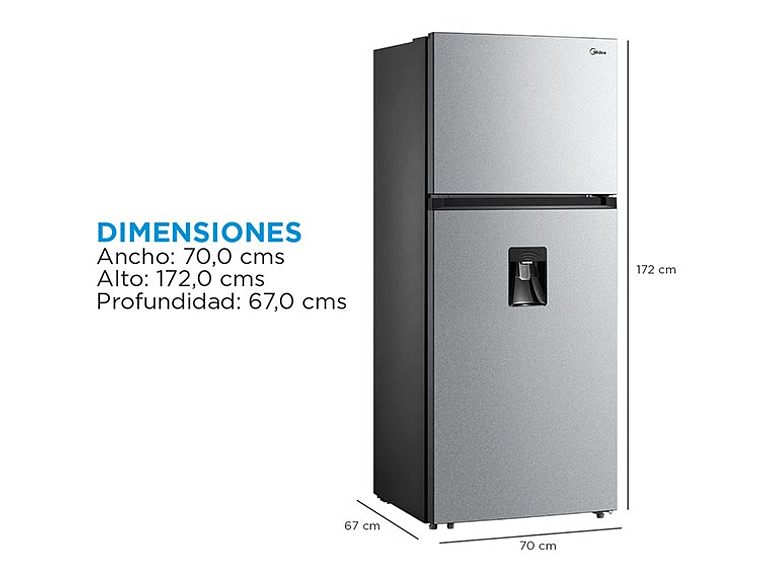 REFRIGERADOR MIDEA TOP FREEZER NO FROST 407 L TMF MDRT580MTE50 3