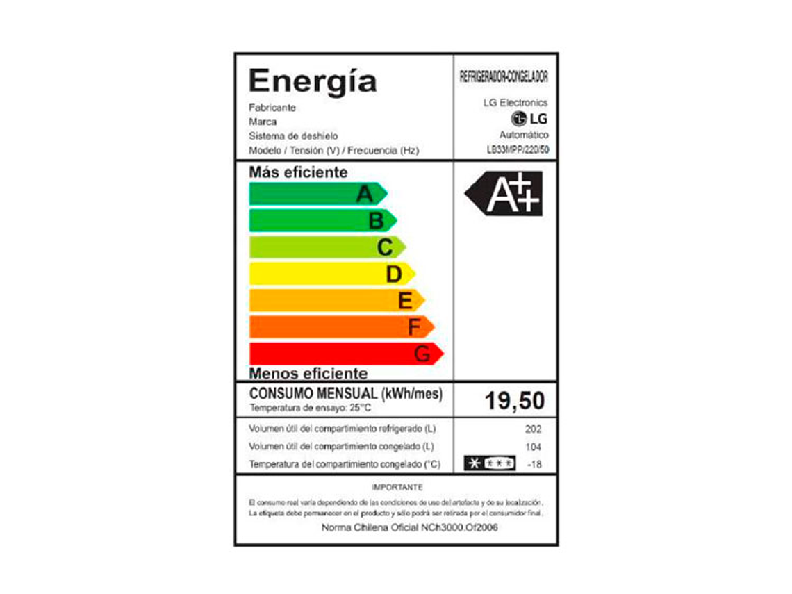 REFRIGERADOR LG BOTTOM FREEZER NO FROST 306 L LINEAR COOLING LB33MPP 9