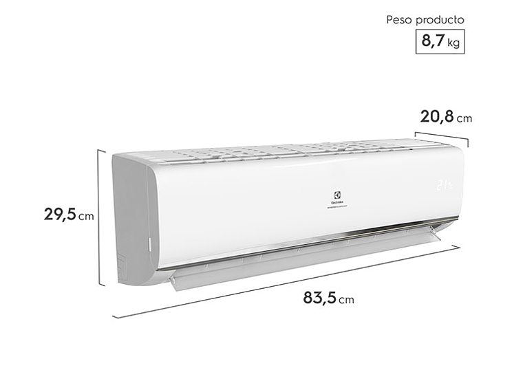 AIRE ACONDICIONADO ELECTROLUX SPLIT 12000 BTU INVERTER EAIX12 3