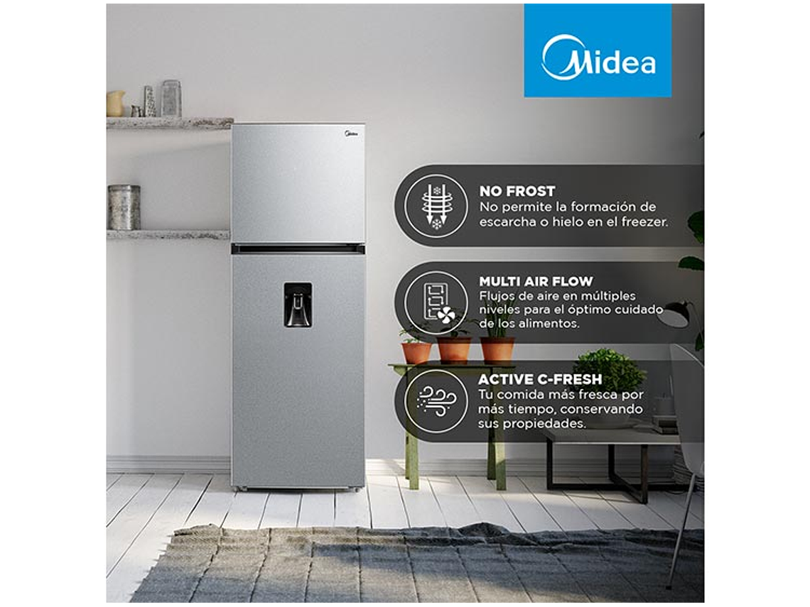 REFRIGERADOR MIDEA TOP FREEZER NO FROST 407 L TMF MDRT580MTE50 8