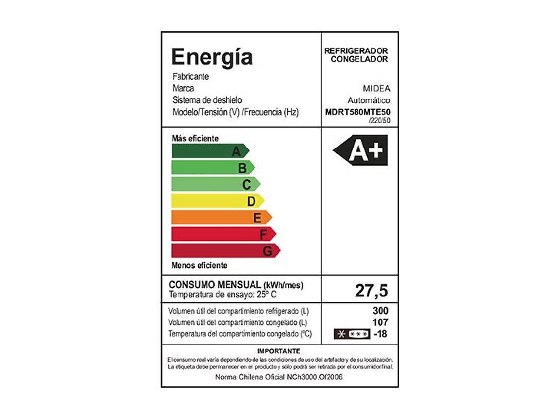 REFRIGERADOR MIDEA TOP FREEZER NO FROST 407 L TMF MDRT580MTE50 9