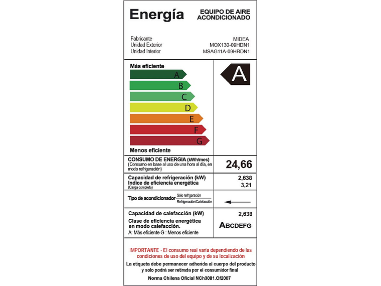 AIRE ACONDICIONADO MIDEA XTREME INVERTER 9000BTU 4