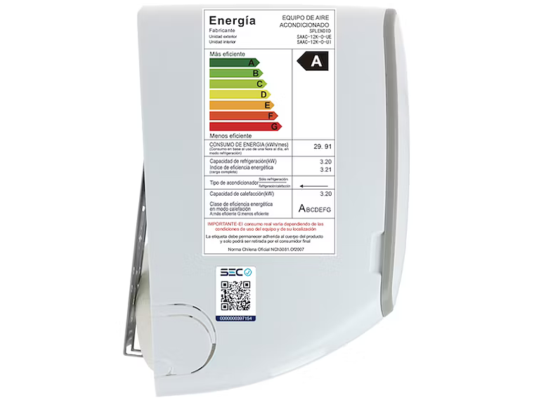 AIRE ACONDICIONADO SPLIT 12000 BTU ON/OFF MODO CALEFACCIÓN 7