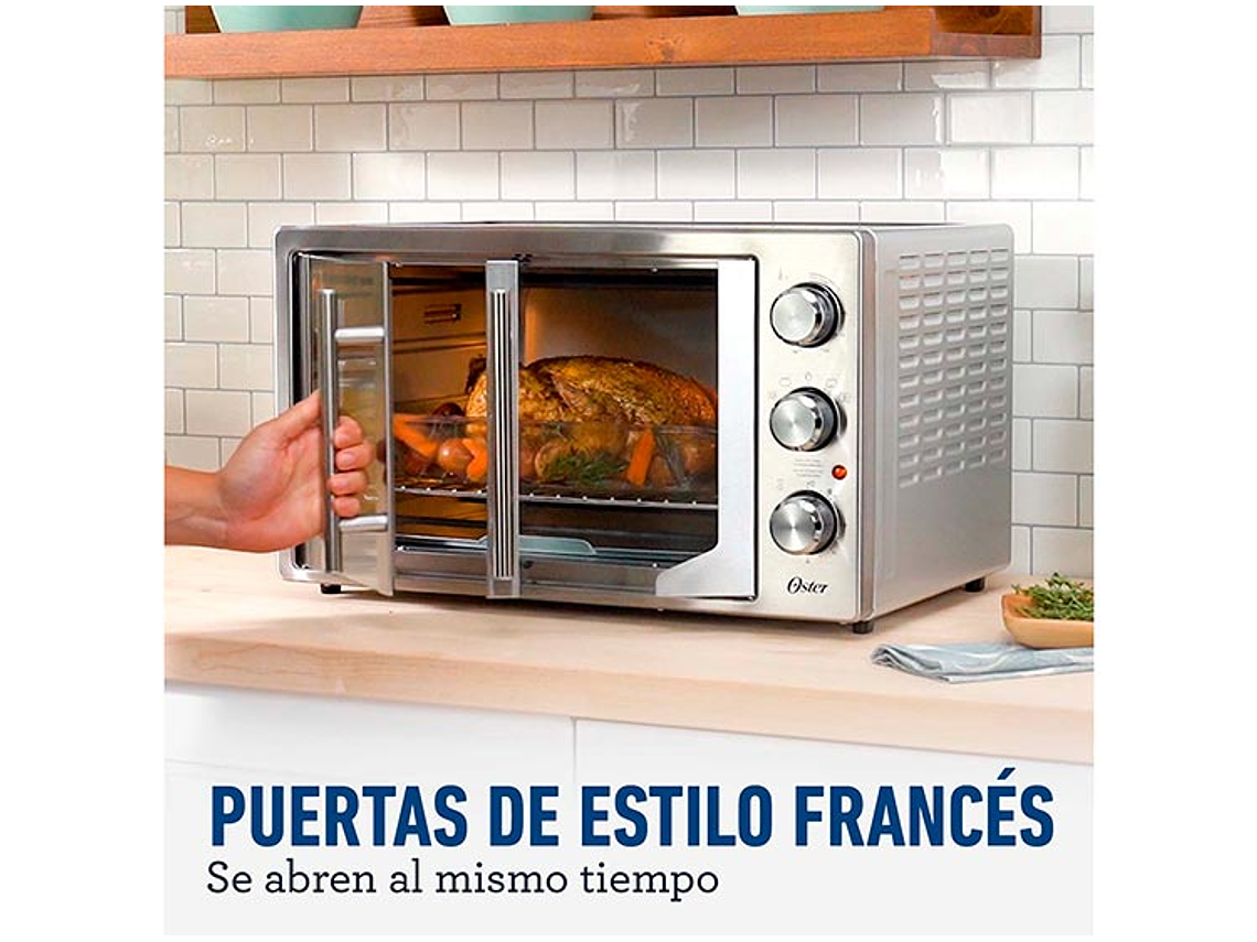 HORNO ELÉCTRICO OSTER 42 L TSSTTVFDMAFNS-052 CON FREIDORA DE AIRE ® PUERTAS ESTILO FRANCÉS 4