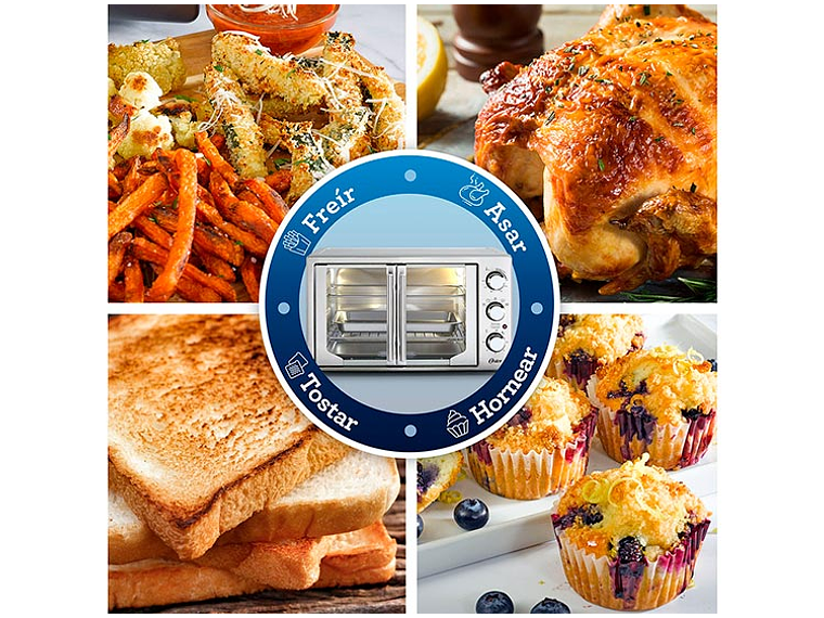 HORNO ELÉCTRICO OSTER 42 L TSSTTVFDMAFNS-052 CON FREIDORA DE AIRE ® PUERTAS ESTILO FRANCÉS 6