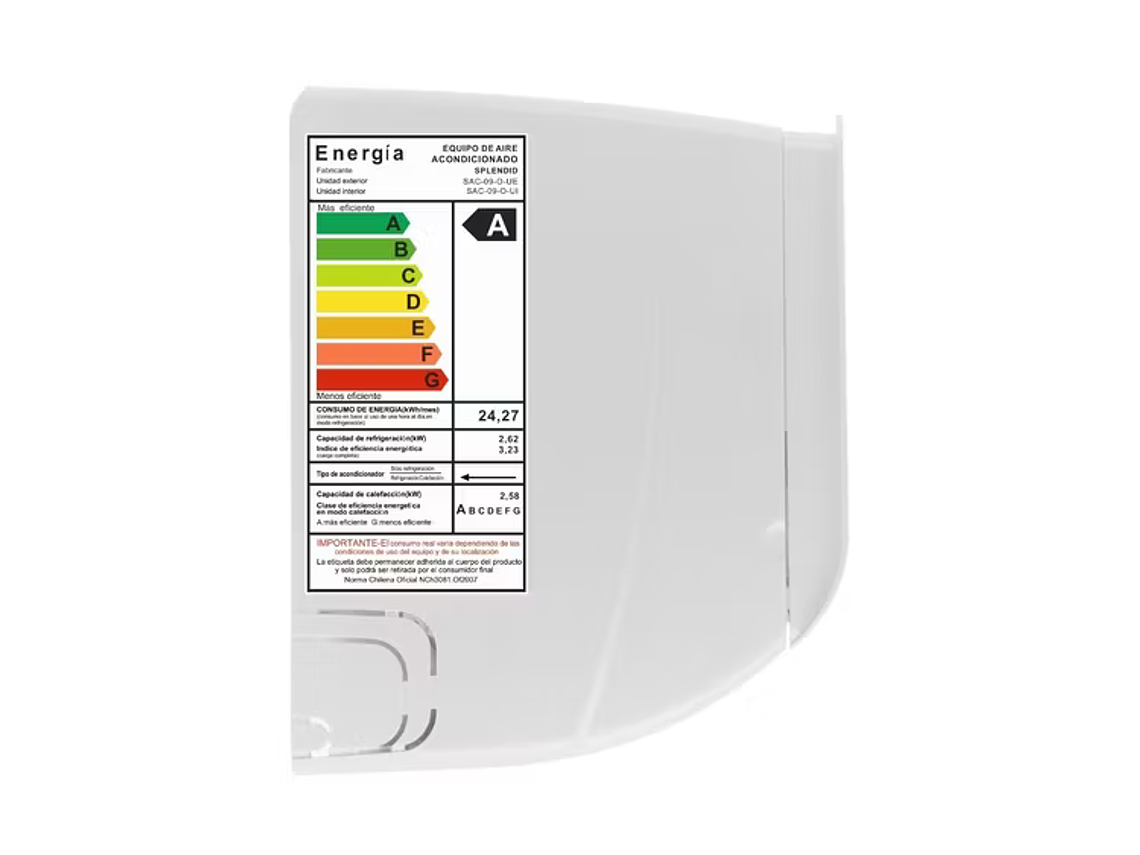 AIRE ACONDICIONADO SPLIT 9000BTU SPLENDID 7
