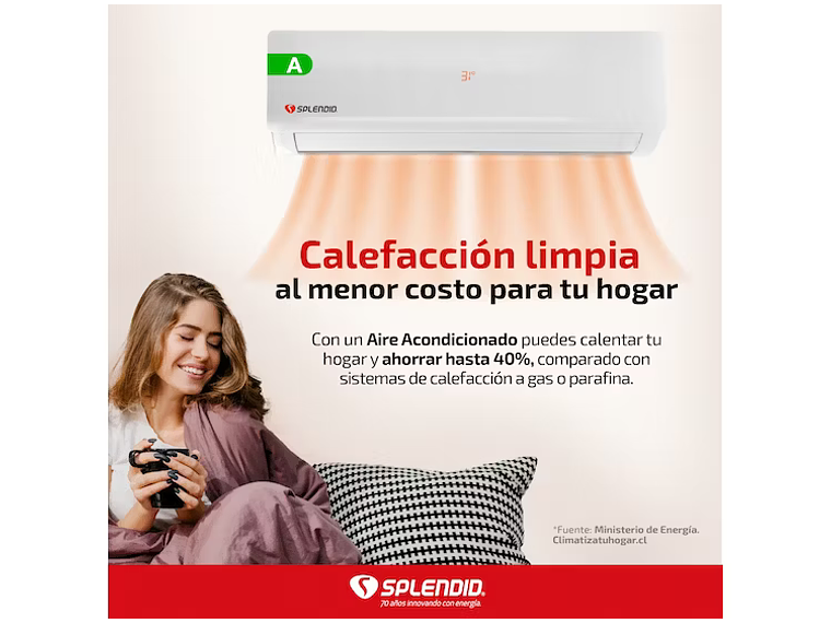 AIRE ACONDICIONADO SPLIT 9000 BTU ON/OFF MODO CALEFACCIÓN 4