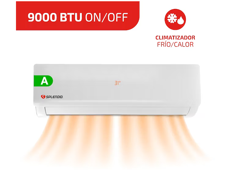 AIRE ACONDICIONADO SPLIT 9000 BTU ON/OFF MODO CALEFACCIÓN 6