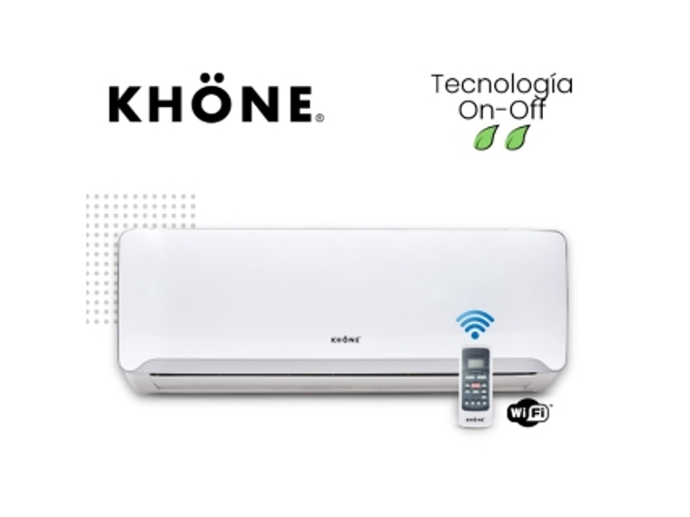 AIRE ACONDICIONADO DE 12000 BTU TIPO SPLIT MURO ON/OFF WIFI KHONE 1