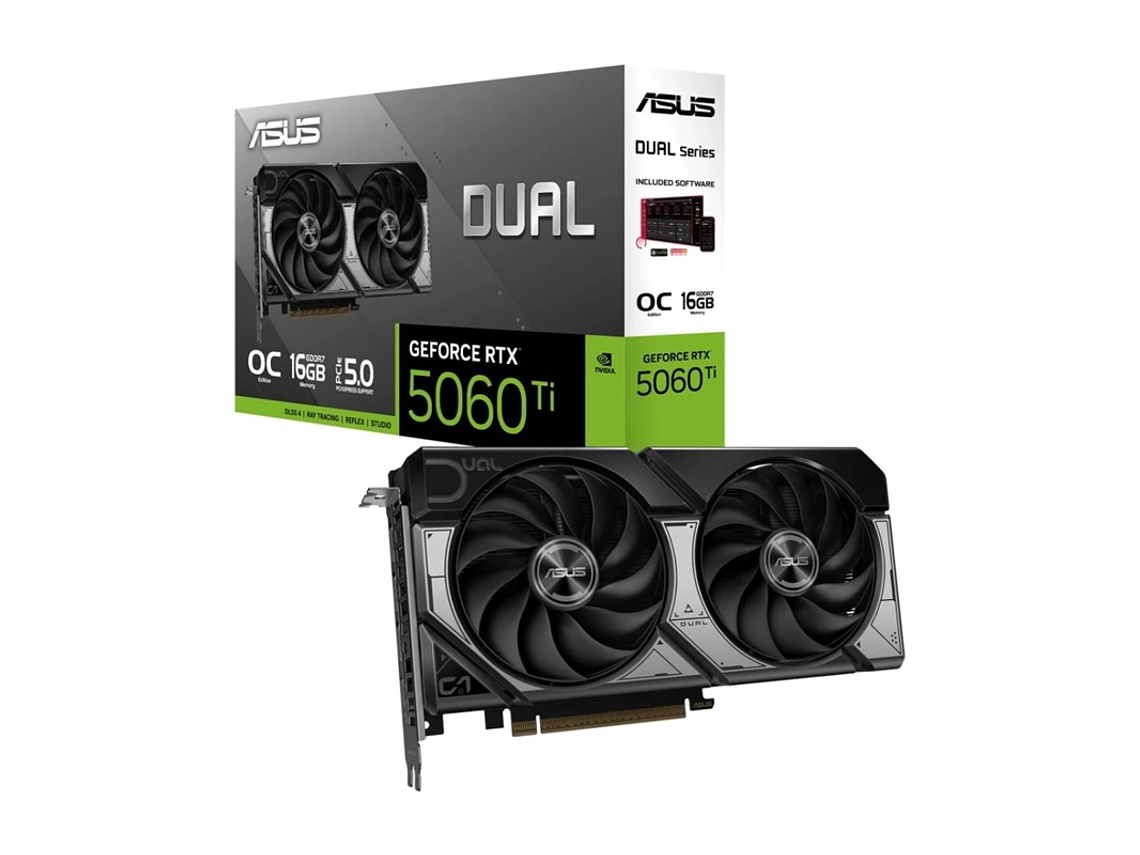 TARJETA DE VIDEO ASUS DUAL GEFORCE RTX 5060 TI 16GB GDDR7 OC 1