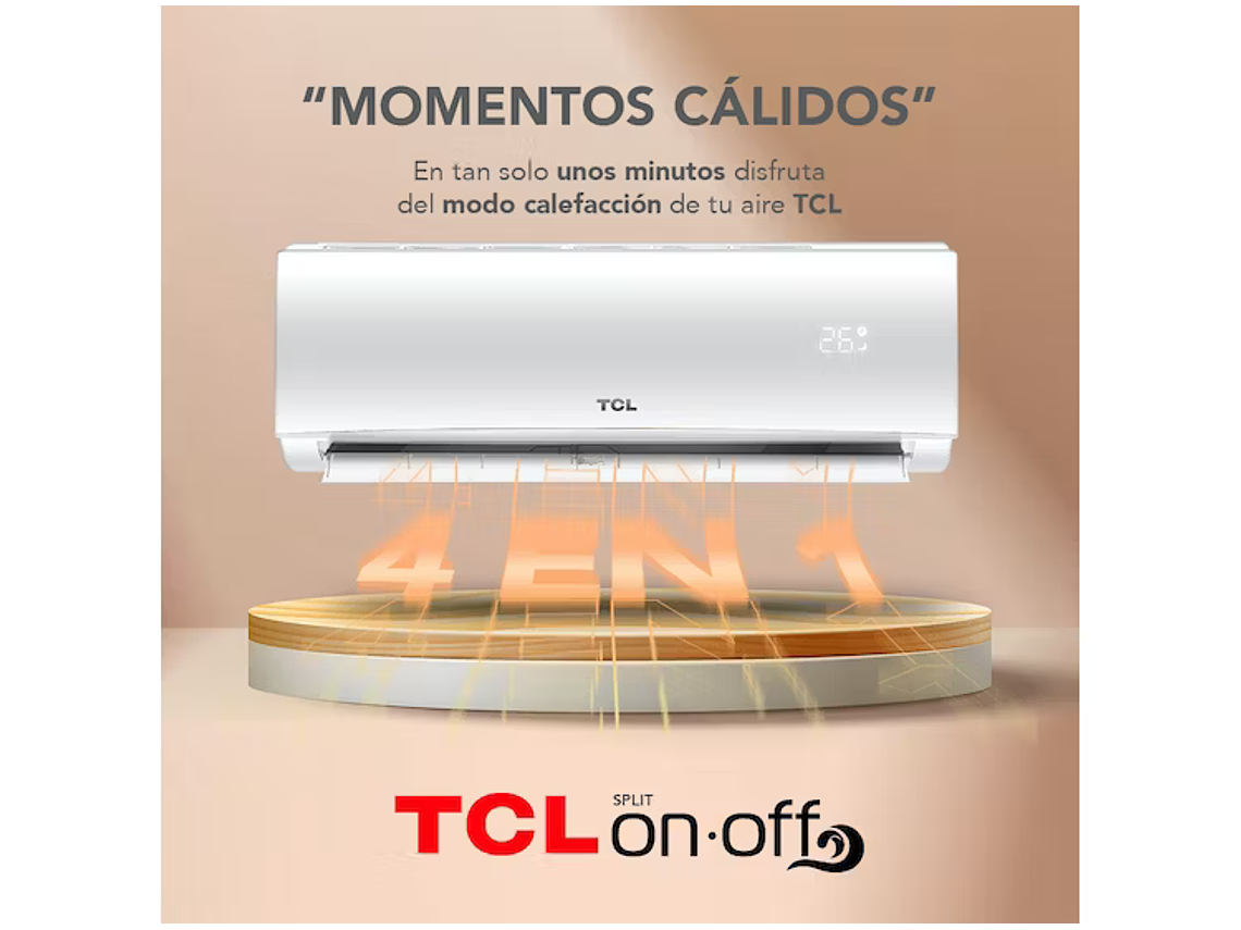 AIRE ACONDICIONADO FRIO-CALOR SPLIT TCL 9000 BTU 4EN1 1