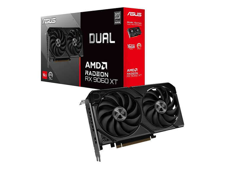 TARJETA DE VIDEO ASUS DUAL RADEON RX 9060 XT, 16GB GDDR6, 192-BIT, PCI-E 5.0 1