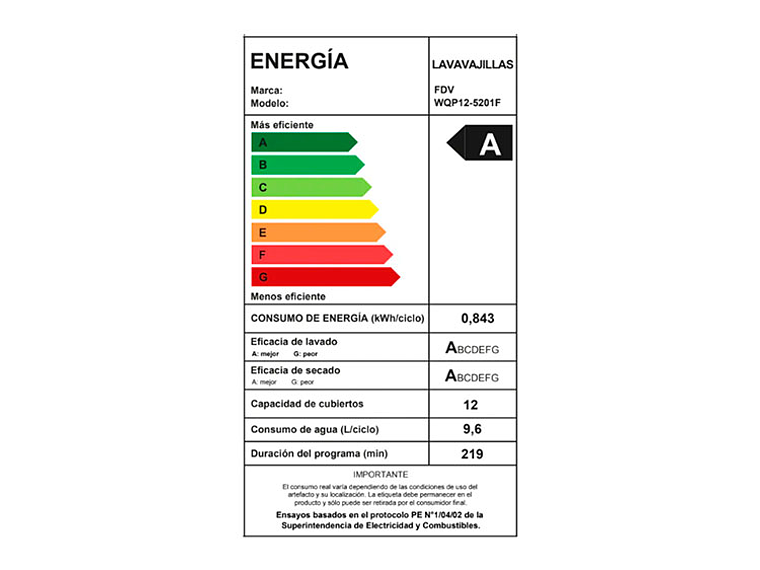 LAVAVAJILLAS FDV ACTIVE FS 12 CUBIERTOS SILVER 6