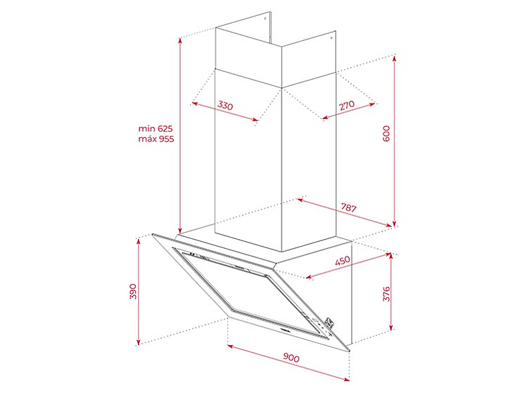 CAMPANA CONVENCIONAL TEKA 90 CM DLV 99677 TOS BK TH DECORATIVA 9